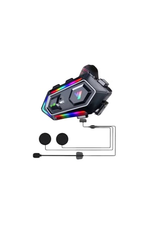 Yeni Nesil Bluetooth 5.3 Motosiklet Intercom RGB Işıklı 1000m Mesafeli