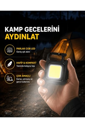 USB Type-C Şarjlı Mini Fener – Manyetik, Katlanabilir ve Şişe Açacaklı Tasarım Yeni Nesil
