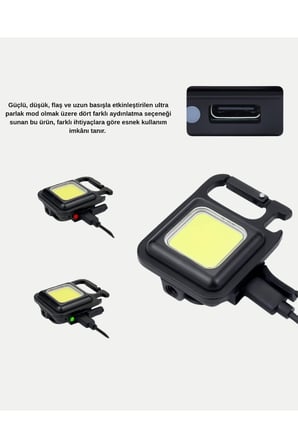 USB Type-C Şarjlı Mini Fener – Manyetik, Katlanabilir ve Şişe Açacaklı Tasarım Yeni Nesil