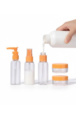 Şeffaf 5 Parça Seyahat Dolum Şişesi Seti Sızdırmaz Kozmetik Taşıma Kabı