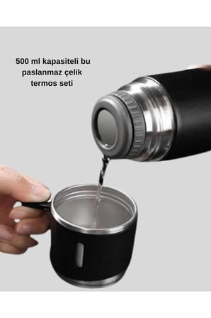 500 ml Vakumlu Termos – Çift Kat Paslanmaz Çelik, Sızdırmaz Kapağıyla Sıcak ve Soğuk İçeceklere Özel