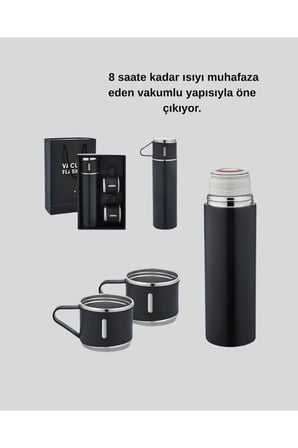500 ml Vakumlu Termos – Çift Kat Paslanmaz Çelik, Sızdırmaz Kapağıyla Sıcak ve Soğuk İçeceklere Özel