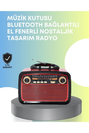 Taşınabilir Bluetooth Hoparlör – Modern Teknoloji ile Nostaljik Radyo Deneyimi, FM/AM Fonksiyonu