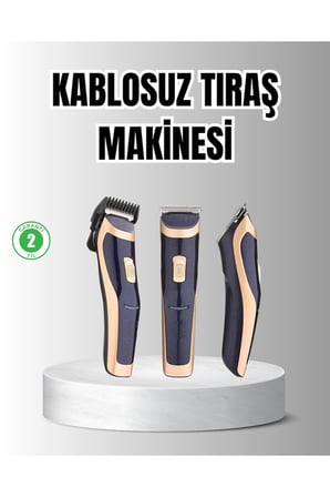 Unisex Şarjlı Saç ve Sakal Tıraş Makinesi – Ayarlanabilir Tarak Başlıkları, Sessiz Motor