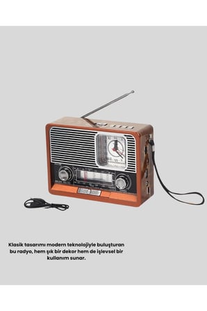 Dekoratif Vintage Radyo – Klasik Görünüm, Modern Fonksiyon ve Uzun Ömürlü Kullanım