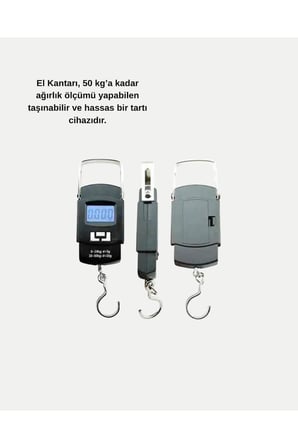 Dijital El Kantarı – 50 Kg Taşıma Kapasiteli, Taşınabilir Hassas Tartı