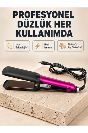 İyonik Saç Düzleştirici – 220°C Isıya Kadar Çıkan, LED Göstergeli ve Eşit Isı Dağılımlı Plaka