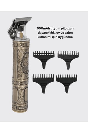 Güçlü Motorlu, 4 Kılavuz Taraklı Kompakt Saç Kesme Makinesi – Uzun Pil Ömürlü