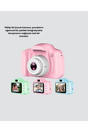 Çocuklar İçin Mini Dijital Kamera – 1080p HD, 2.0 İnç Ekran, Komik Filtreli ve Şarjlı