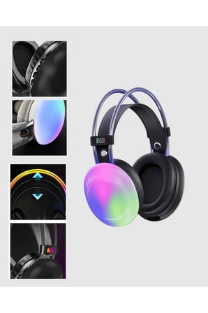 RGB Işıklı Kablosuz Kulaklık Bluetooth 5.3 800mAh Ergonomik IPX4 Dayanıklı