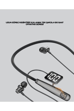 Y12 Bluetooth Boyun Bantlı Kulaklık – 100 Saat Pil, Bluetooth 5.3, Dokunmatik Kontrol