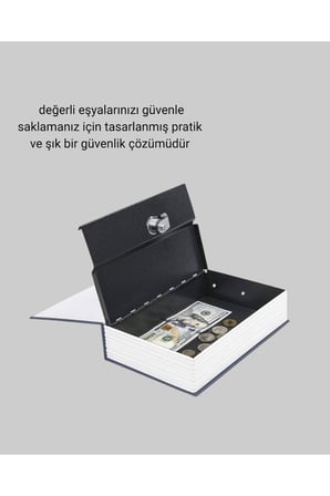 Sözlük Görünümlü Gizli Kitap Kasa – Anahtarlı Metal İç Kasa, Kompakt Boyut, Şık ve Güvenli Tasarım