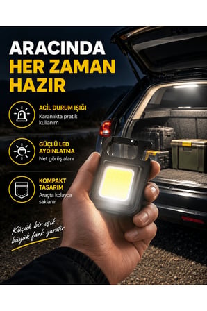 Süper Parlak 800 Lümen LED Fener – USB Şarjlı, 3 Işık Modlu, Mini Taşınabilir ve Anahtarlık Tipi Yeni Nesil