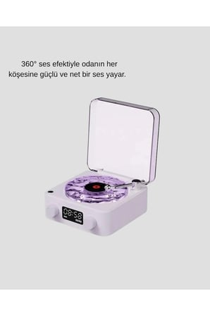Bluetooth Retro Pikap Hoparlör 360 Derece Ses Projektörlü Gece Lambası Çok Fonksiyonlu