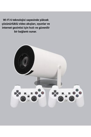 4K Wi-Fi 6 Projeksiyon Cihazı – 10.000+ Oyun Desteği, Kablosuz Bağlantı ve Çoklu Giriş Portları Yeni Nesil