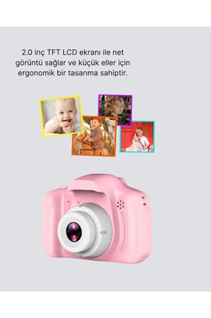 Çocuklar İçin Mini Fotoğraf Makinesi 8MP 1080P Video ve Darbeye Dayanıklı