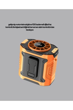 Dijital Ekranlı Turbo Mini Fan – 3 Kademeli Hız, Sessiz Çalışma ve Type-C Şarj
