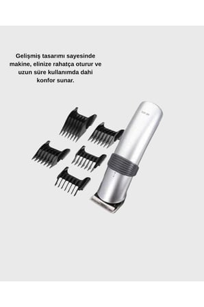 Profesyonel Şarjlı Saç ve Sakal Kesme Makinesi – Paslanmaz Çelik Bıçaklı, Ergonomik ve Sessiz Motorlu