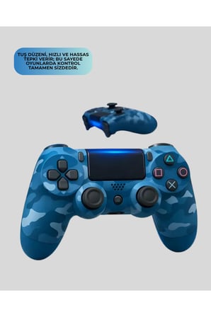 Kablosuz PS4 Oyun Kolu Çift Motor Titreşimli Uzun Bataryalı
