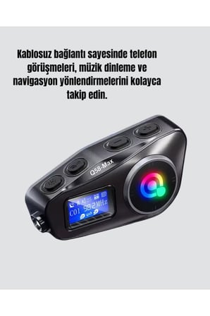 IP65 Suya Dayanıklı Kask Bluetooth Kulaklık LCD Ekranlı