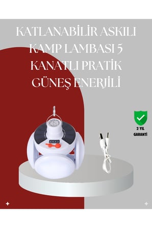 360 Derece Katlanabilir Solar LED Aydınlatma Çadır Lambası