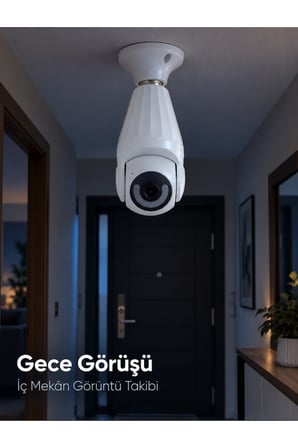 Lamba Duyuna Takılan WiFi Bağlantılı Gece Görüşlü IP Güvenlik Kamerası