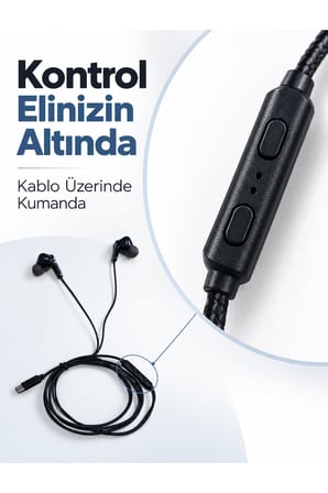 Müzik ve Sesli Görüşmeler İçin Type C Mikrofonlu Kulaklık