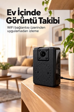 Gece Görüşlü Mini Kamera Mobil Uygulamadan Canlı İzleme