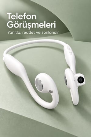 Fotoğraf Çekebilen Bluetooth Kulaklık Mikrofonlu Açık Kulak Tasarım