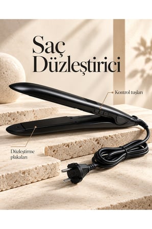 Seramik Plakalı 110–240 V LCD Ekranlı Saç Şekillendirici