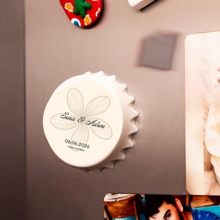 İsim ve Tarih Yazılı Özel Tasarım Düğün, Nişan, Söz Hediyelik Magnet (10'lu Paket)
