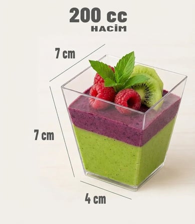 6 Adet Kapaklı Magnolia Tiramisu Kabı Şeffaf Mika Tatlı Kabı Buzdolabına Uygun Tekrar Kullanılabilir Saklama Kabı (20, Prizma)