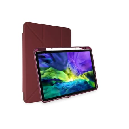 Apple iPad Air 4 10.9 Kılıf Kalemlikli Mars Tablet Kılıfı - Mürdüm