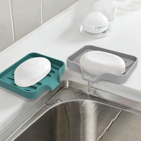 Silikon Mutfak, Banyo Su Giderli Vantuzlu Esnek Sabunluk BEYAZ Renk