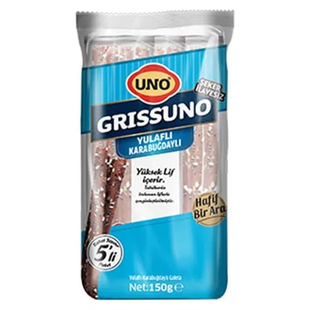 5 Adet Uno Grissuno Yulaflı Karabuğdaylı 150 g