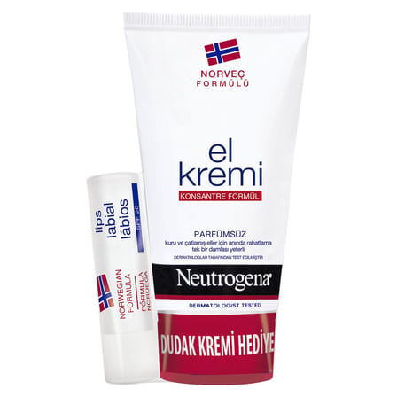 5 Adet Neutrogena Parfümsüz El Kremi Ve Dudak Nemlendirici Hediyeli Set