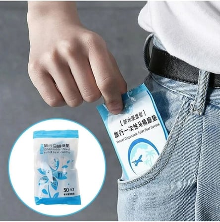 100 Adet Tek Kullanımlık Klozet Örtüsü Klozet Poşeti Klozet Kapak Örtüsü Dispenseri