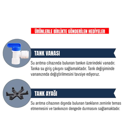 Su Arıtma Cihazı 12 Lt. Paslanmaz Metal Cihaz - Tank Vanası ve Tank Ayağı Hediyeli