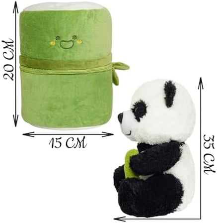 Özgüner Oyuncak Çantalı Bambu Panda Peluş Oyuncak - Peluş Oyuncak - Dolgulu Sevimli Panda
