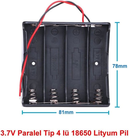 Alkatronik 18650 2 Tel 4lü Pil Kutusu Paralel 4 Adet 3.7v Paralel Lityum Lion Batarya Yuvası Mobil Güç Kaynağı