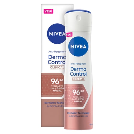 5 Adet Nivea Derma Control Clinical Kadın Sprey Deodorant 150ml