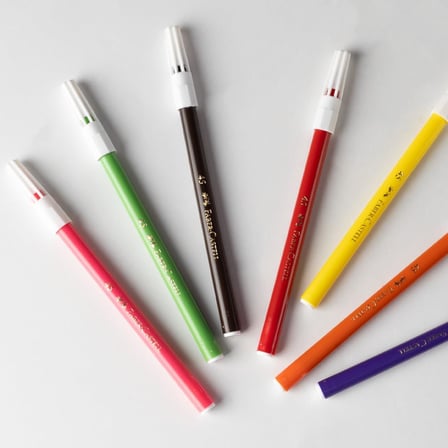 Faber-Castell Keçeli Kalem 20 Renk, Dayanıklı ve Parlak Renkler, Çocuklar İçin Güvenli, Su Bazlı Mürekkep, Yıkanabilir