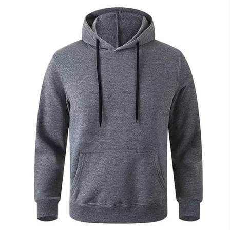 Modi Green Erkek Uzun Kol Kapşonlu Basic Sweatshirt Hoodie - Füme