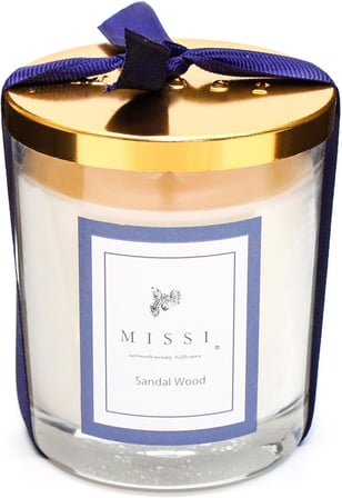 Kapaklı Sandal Wood Kokulu Vegan Mum(140 gr)