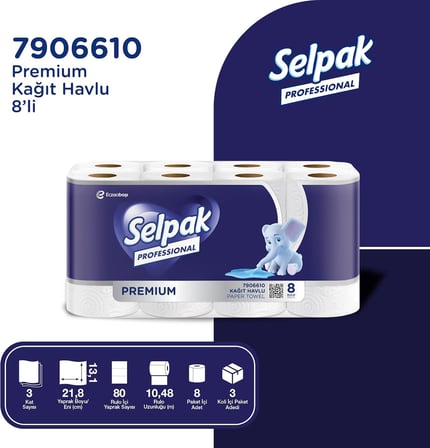 Selpak Professional Premium Havlu Kağıt, 8 Rulo