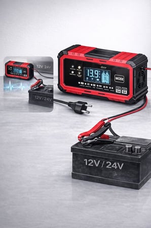 Auhma AOC22 Akü Şarj ve Onarım Cihazı - 12V 15A-24V 8A Otomatik Seçim Dijital Ekran