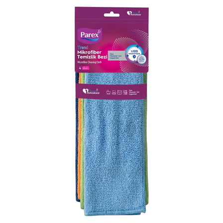 4 Adet Parex Trend Mikrofiber Temizlik Bezi 4'lü Açık