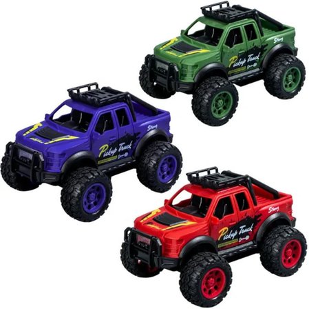 Oyuncak Araba Sürtmeli Büyük Tekerlekli 4x4 Off Road Jeep - Dayanıklı Arazi Aracı 13 Cm Yeşil