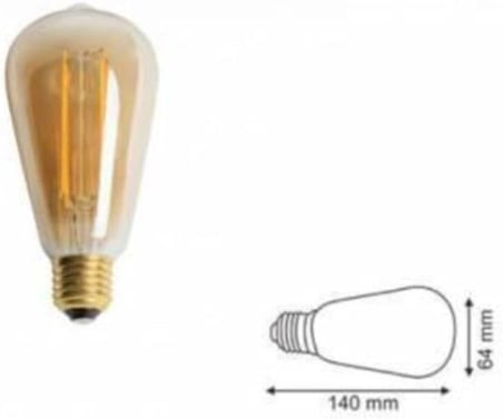 Ct-4284 6w Rustik Led Ampul E27 Duy Amber-turuncu Işık, KTA045