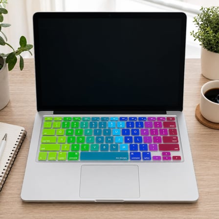 İngilizce Q Klavye Koruyucu Silikon Apple MacBook Air 13 & Pro 13/15 ile Uyumlu | US Amerikan Düz Enter | A1278 A1502 A1425 A1369 A1466 A1286 A1398 Pembe Yeşil